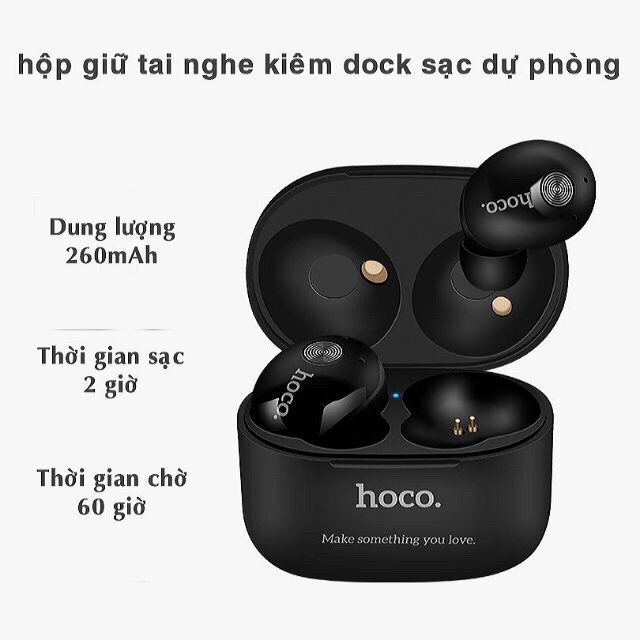 Tai Nghe Bluetooth Cao Cấp ES10 - Chính Hãng 2 tai mini kèm dock sạc k dây