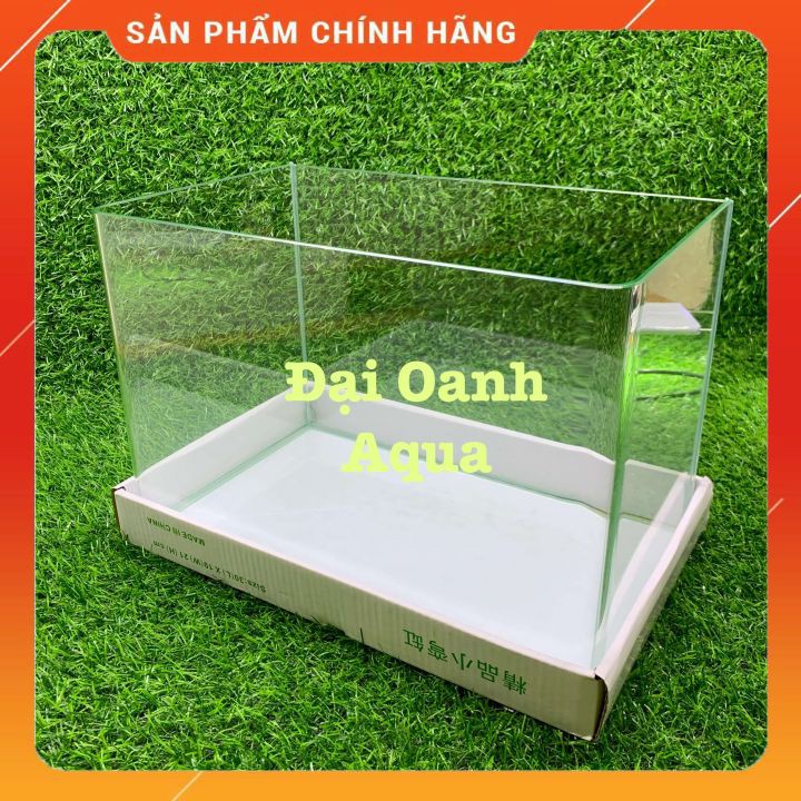 { RẺ VÔ ĐỐI } Bể Cá Kính Đúc 30cm Kèm Đèn Lọc Để Bàn, Dài 30cm Rộng 19cm Cao 21cm - Bể Cá Cảnh Mini