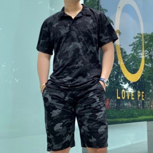 Bộ Thun Cotton Nam Cổ Bẻ Quần Đùi Cực Mát Không Phai Màu  Phong Cách Cá Tính