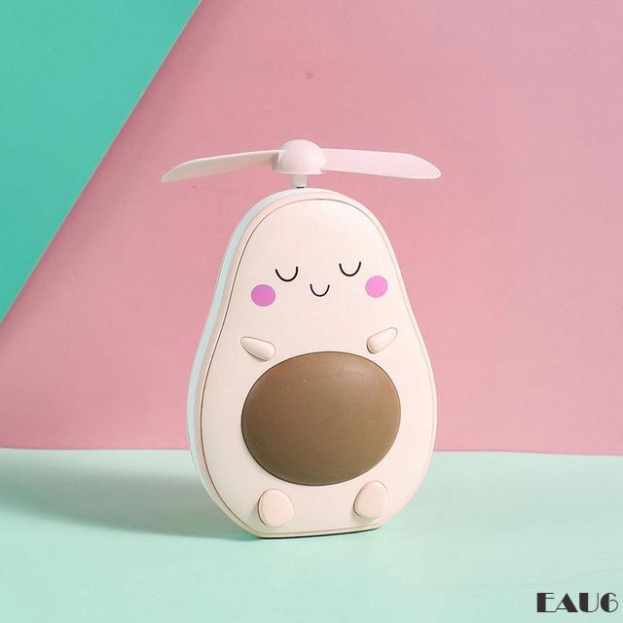 Quạt mini hình trái bơ dễ thương có đèn LED đa năng E6