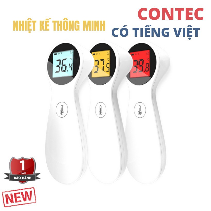 (Mẫu mới 2022) Máy nhiệt kế thông minh mini Contec đo nhiệt độ người, nước sữa, phòng hồng ngoại điện tử an toàn cầm tay