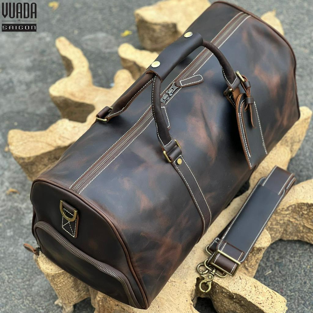 TÚI HÀNH LÍ DA  BÒ SÁP CAO CẤP HLD01