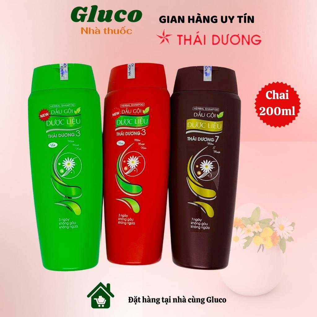 Dầu gội đầu dược liệu Thái Dương 3, 7 200ml dưỡng tóc phục hồi chân tóc da đầu ngăn rụng tóc mã GLU3902