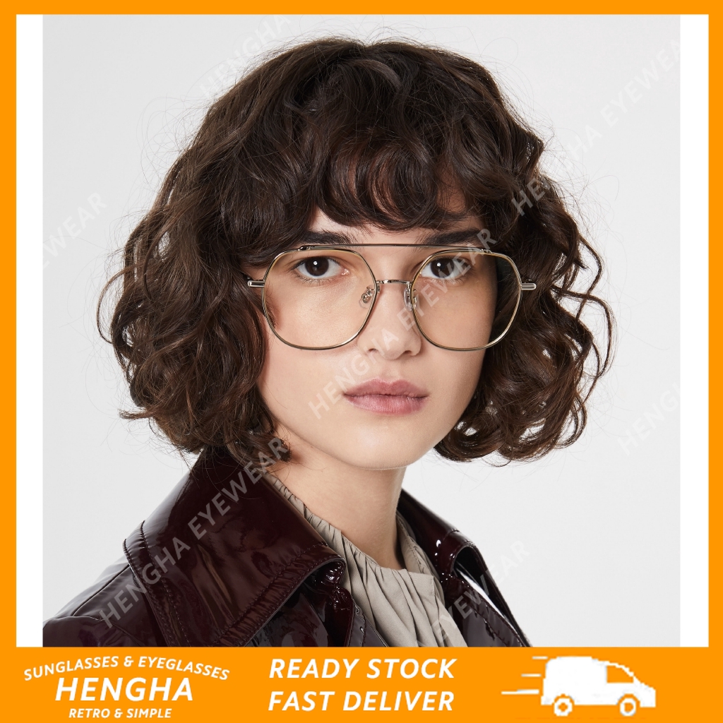 Mắt kính 0°~-400° gọng kim loại thời trang phong cách retro cho nữ