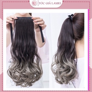 Tóc Giả Nữ Đẹp💖𝑭𝑹𝑬𝑬𝑺𝑯𝑰𝑷💖Tóc Buộc Đuôi Omber Khói Chất Sợi Tơ Cao Cấp