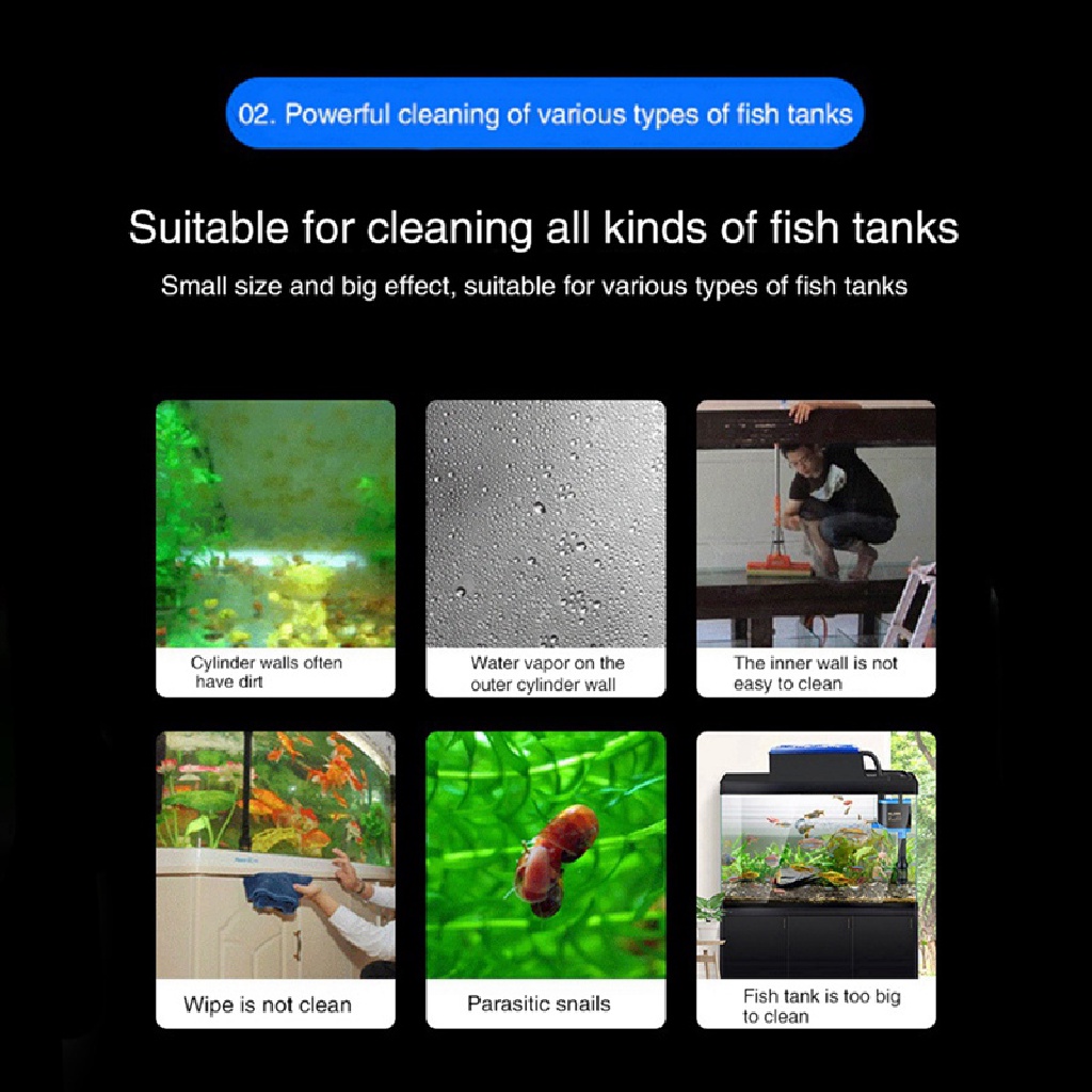 Chổi Vệ Sinh Kính Bể Cá Từ Tính Mini Tiện Dụng