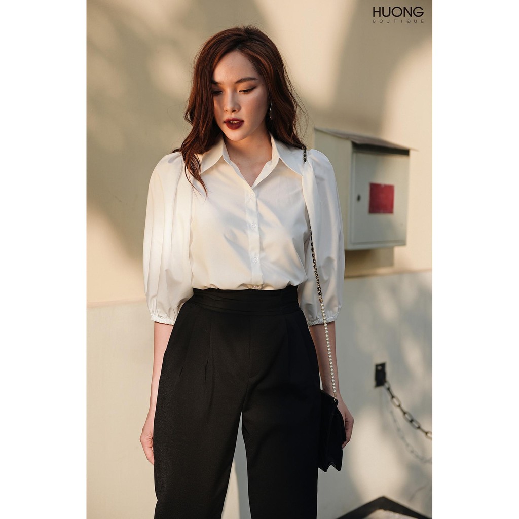 Áo sơ mi cotton nữ HB HUONGBOUTIQUE BSSM10 trẻ trung, cá tính, hottrend 2023