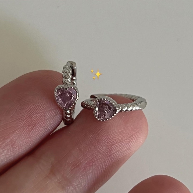𝐯𝐞𝐥𝐯𝐞𝐭𝐩𝐢𝐧𝐤.𝐚𝐜𝐜🇰🇷 | Đôi khuyên tai tim đá hồng