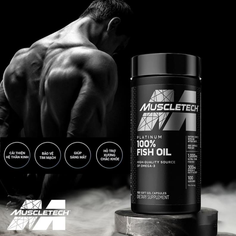 Omega 3  Bồi Bổ Tim Mạch và Xương Khớp Muscletech Platinum Omega Fish Oil 100 Viên