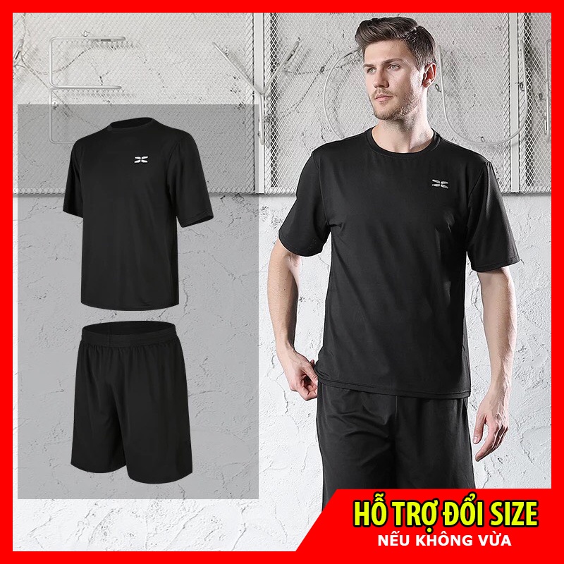 Bộ đồ thể thao chuyên tập Gym nam, set quần áo tập thể hình nam chất vải co dãn thoáng mát GYM FASHION