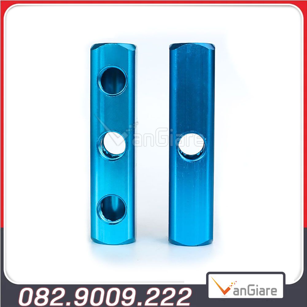 Thanh chia khí nén ngang 2 3 4 5 6 7 8 9 10 ngã, lỗ ren 13mm bằng nhôm Đài Loan, Bộ chia lỗ hơi, đầu chia hơi thẳng