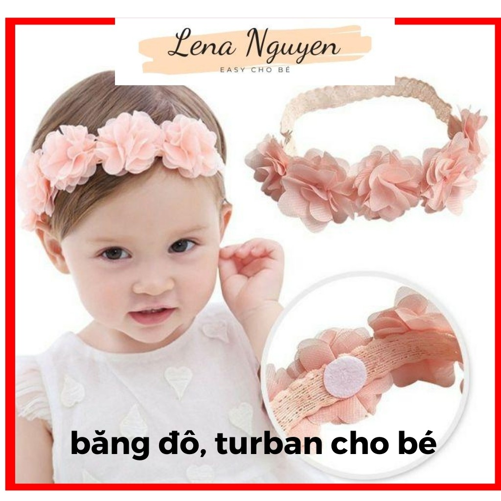 băng đô ren 𝑭𝑹𝑬𝑬𝑺𝑯𝑰𝑷 turban, nơ xinh xắn cho bé gái (chọn mẫu ngẫu nhiên)