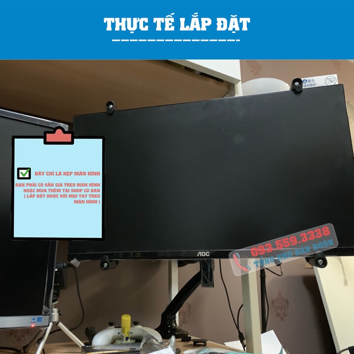 Kẹp Dành Cho Màn Hình Máy Tính XL101 - Không Có Lỗ Ốc Treo Vesa 14 - 27 Inch-Tương Thích Mọi Giá Treo [ Rẻ Hơn NB FP1 ]