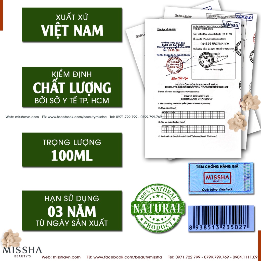 Sữa rửa mặt mụn loại bỏ bụi ẩn li ti giúp sạch nhờ Dâu Tây Lựu Vitamin Missha 100ml chính hãng - Marisa Beauty