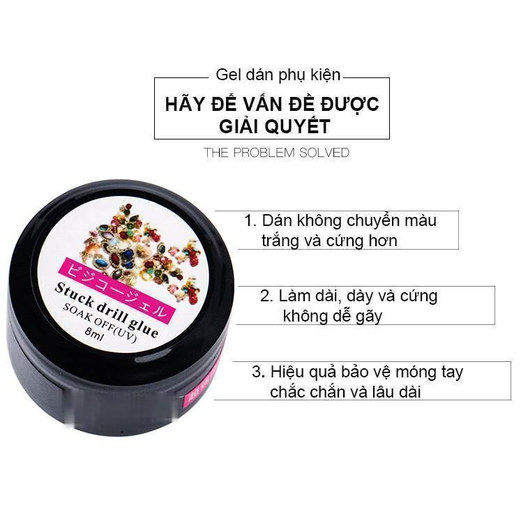 Gel đính đá nail , hũ gel gắn đá stuck drill glue 8ml chuyên dụng cho dân làm nail