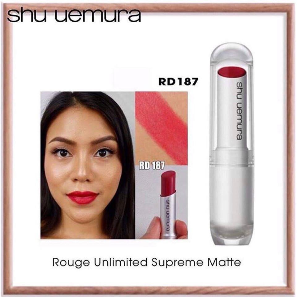 Son Shu Uemura Rouge Unlimited M RD187 màu đỏ rượu vang