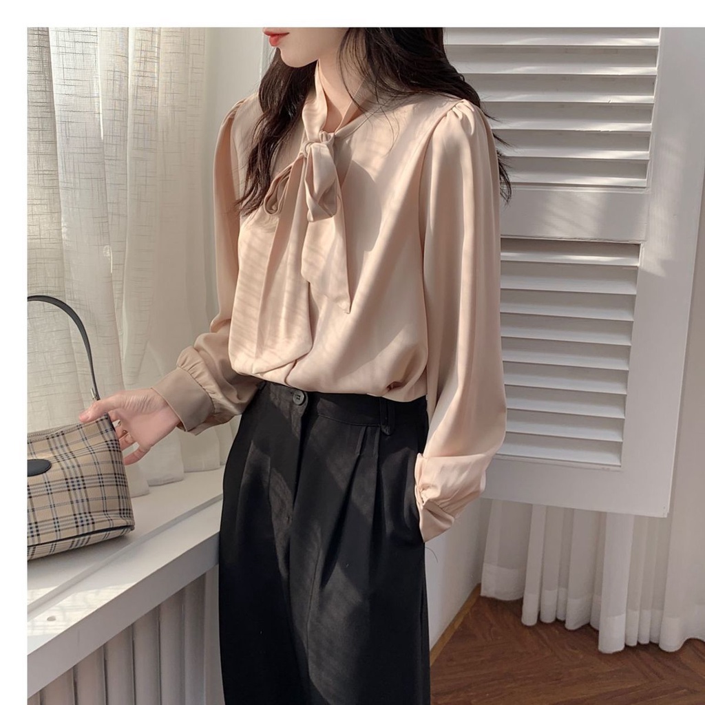 Áo Sơ Mi Trắng Tay Dài Vải chiffon áo sơ mi  JL-CX-10