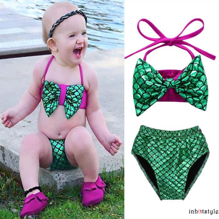 Bộ đồ bơi bikini hình nàng tiên cá cho bé