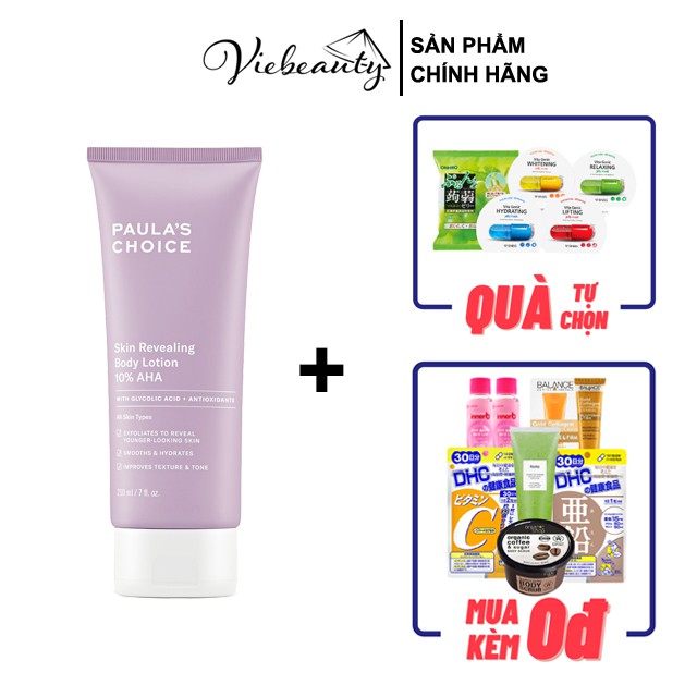Kem Dưỡng Thể Làm Sáng Da chứa 10% AHA Paula's Choice Skin Revealing Body Lotion 10% AHA 210ml - Viebeauty