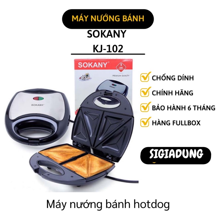 [SGD] Máy nướng bánh - Máy làm bánh Hotdog SOKANY KJ-102 khuôn chống dính, nướng siêu nhanh 2278