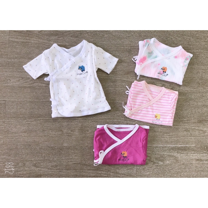 ÁO CỘT DÂY HỘT GÀ TAY NGẮN CHO BÉ SƠ SINH