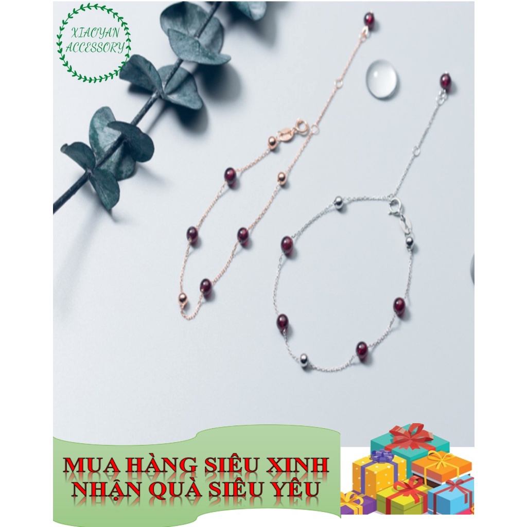 Lắc tay bạc Ý dây hạt đỏ (Xiaoyan_accessory) XA15