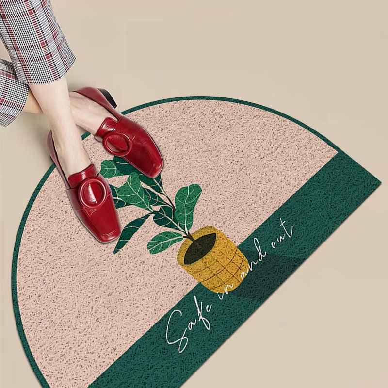 Thảm Lót Cửa Bằng Lụa Kiểu Nhẫn Chống Bẩn Phong Cách Bắc Âu Thảm Dày Bán Nguyệt Thảm Cửa Nhà