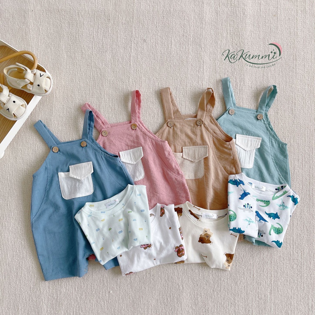 Set yếm kem áo chất liệu cotton  Kakummi