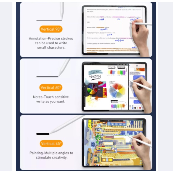 SẵnVN 2021 Bút cảm ứng chuyên cho iPad Baseus Smooth Stylus như Apple Pencil 2 ( iPad Pro 11 / 12 / Air 4 / Mini 6 )