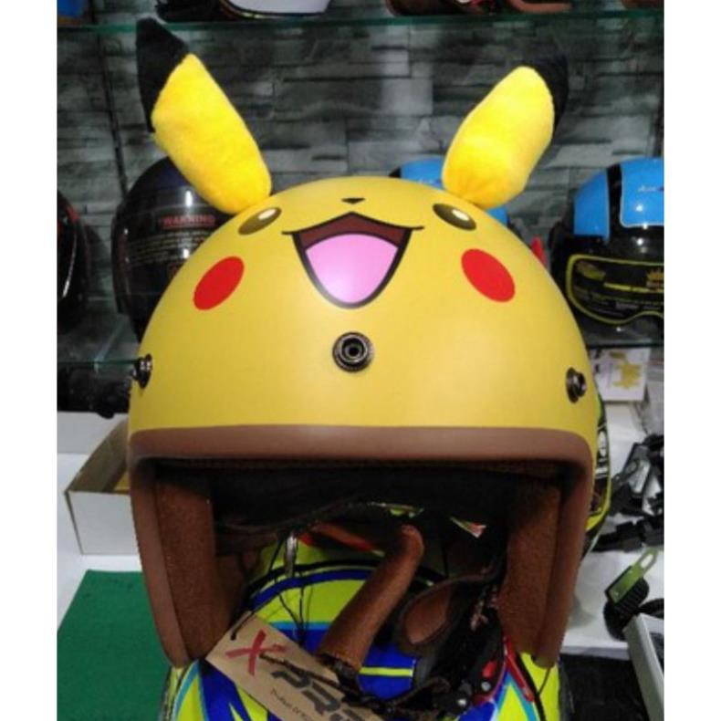 Mũ 3/4 -  Mũ bảo hiểm 3/4 Pikachu - Hàng tốt bảo hành 12 tháng
