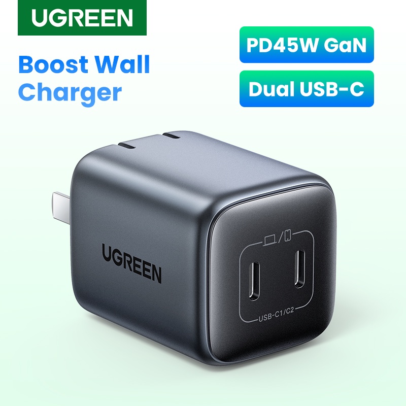 Bộ sạc nhanh UGREEN 45W cổng USB Type C thích hợp cho iPad pro iPad mini SAMSUNG S23 S22 S21 S20 iPhone 14 pro max