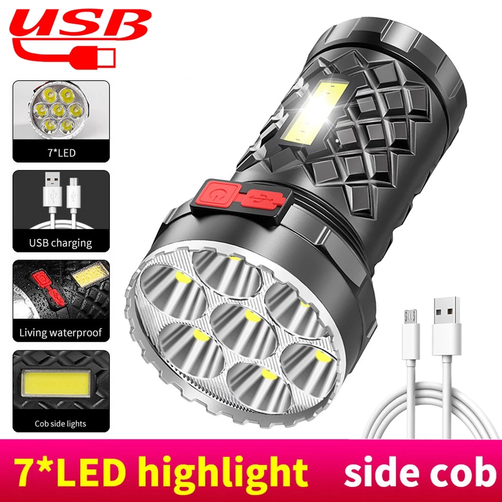 Đèn pin cầm tay 7 bóng led siêu sáng chống thấm nước cho các hoạt động ngoài trời