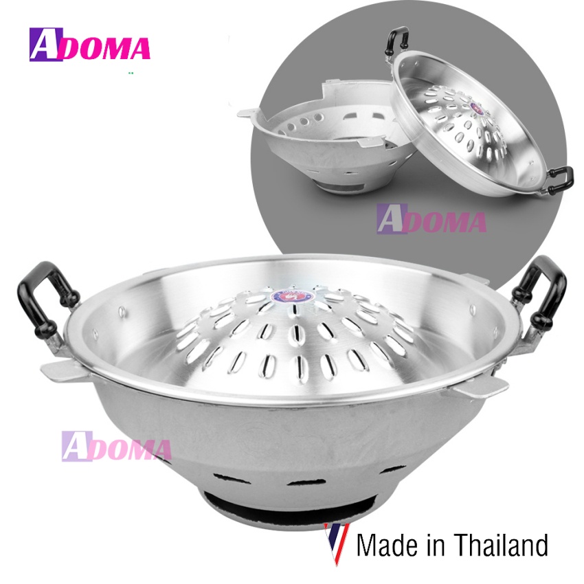 Nồi lẩu nướng Thái Lan 30cm 2IN1 chảo bò leo núi (kèm bếp) เตาหมูกระทะหม้อสุกี้  Mukatha Tomyum Suki