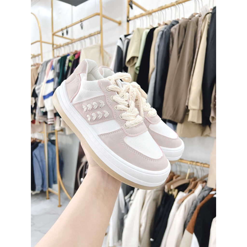 Giày thể thao Mẫu Tim Ngược  Nổi sneaker Nam Nữ Unisex Cao Cấp họa tiết caro, nâng đế 3,5cm SIÊU ĐỈNH