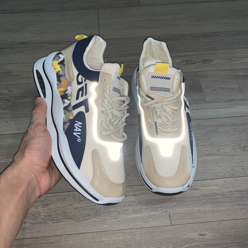 Giày Thể Thao Sneaker Nam Đế 2 Vạch Đệm Khí 730NAV Phản Quang Siêu Lạ
