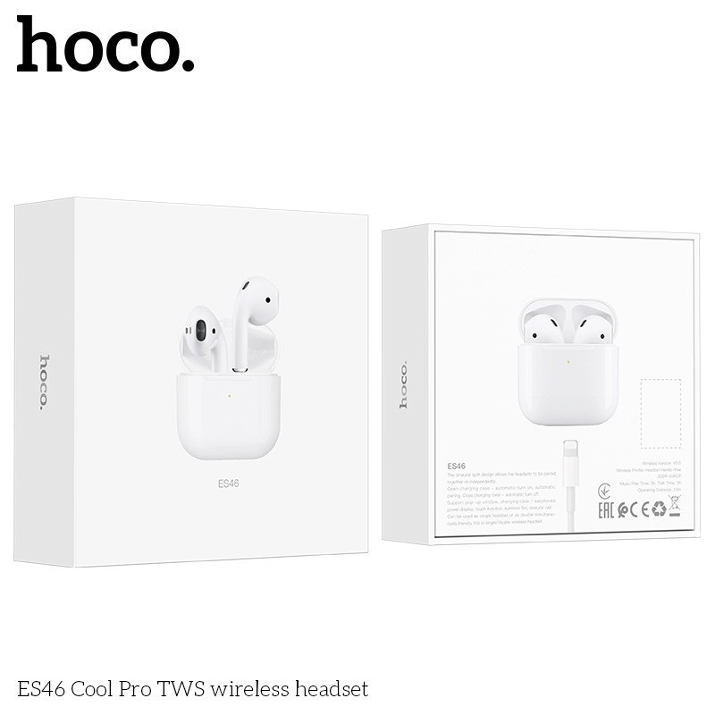 [ Giá siêu rẻ,chính hãng ] Tai nghe True Wireless mini Hoco ES46 Cool Pro V5.0, định vị, đổi tên tai nghe (Trắng)