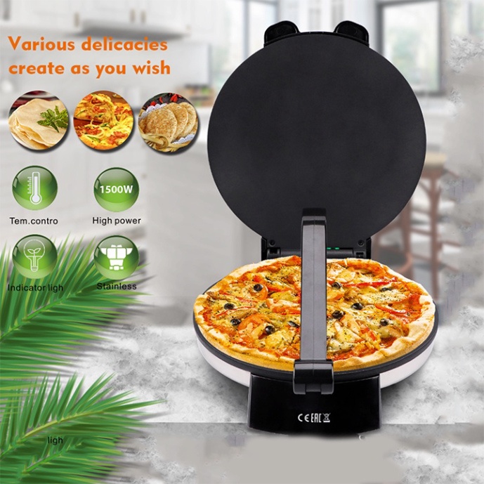 Máy nướng đế bánh pizza, kẹp bánh quế 2 mặt trơn SOKANY 2000W