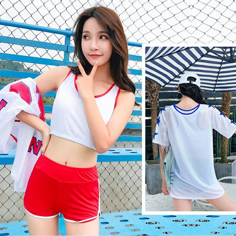 Korean Fashion New Ladies Split Three-piece Suit Bikini Large Size Sexy Slim Thin Cover Belly Hot Spring Swimsuit | BigBuy360 - bigbuy360.vn