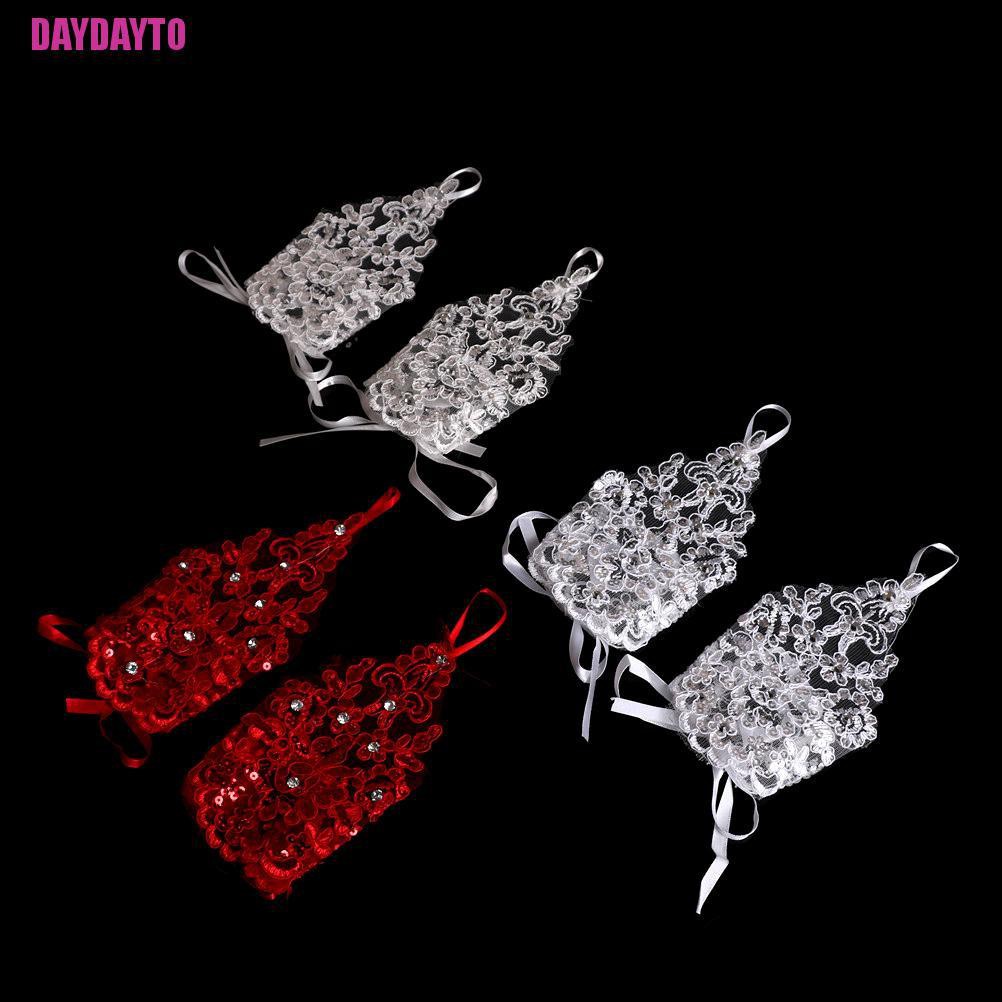 Găng Tay Ren Hoa Ngắn Cho Cô Dâu Ngày Cưới