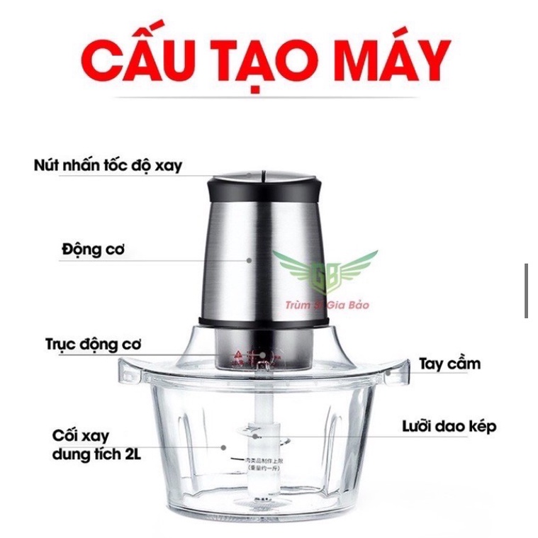 Máy Xay Thịt-Máy xay đa năng Cối Inox 4 Lưỡi,Công suất 300W