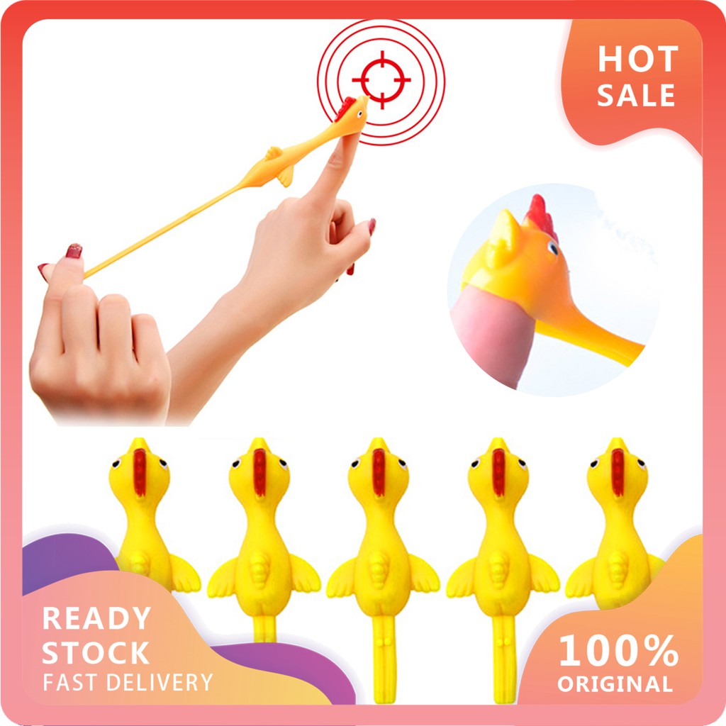 Set 5 đồ chơi kéo bắn ngón tay bằng TPR mềm mại kiểu dáng gà con phong cách Thổ Nhĩ Kỳ