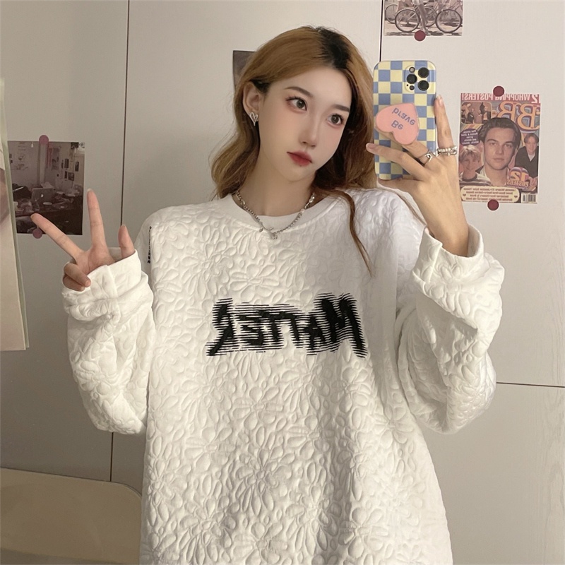 SUXI Áo sweater dáng rộng phong cách mùa thu thanh lịch dành cho nữ