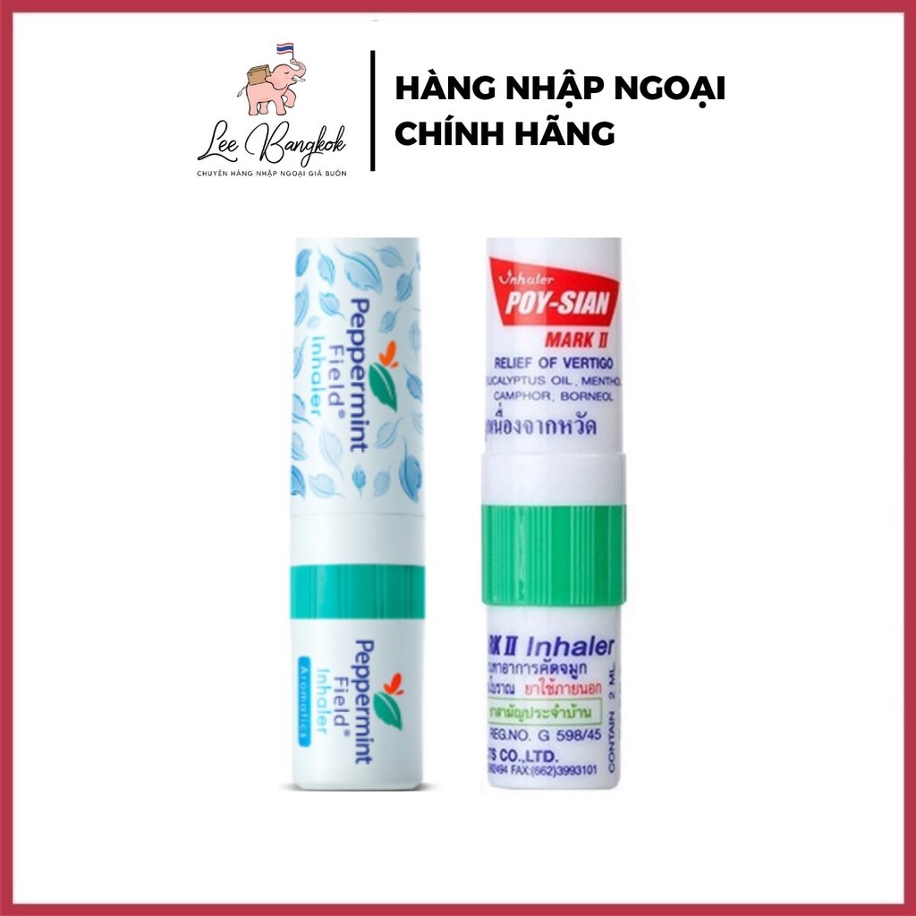 Ống Hít Thông Mũi 2 Đầu Peppermint Field Inhaler Aromatics, Ống Hít Thông Mũi Bạc Hà Poysian Mark (giao màu ngẫu nhiên)