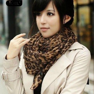 Khăn Choàng Chiffon Họa Tiết Da Báo Thời Trang Nữ