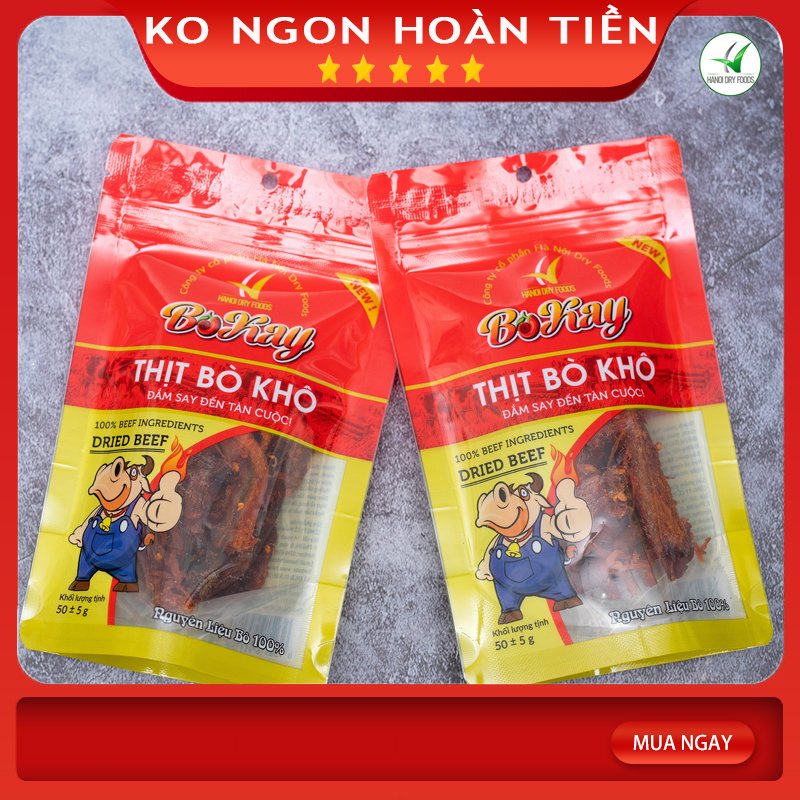 [Khô bò Khuyến mãi sốc] Thịt bò khô sợi BOKAY 50g ngon thượng hạng - Khô gà Cooky