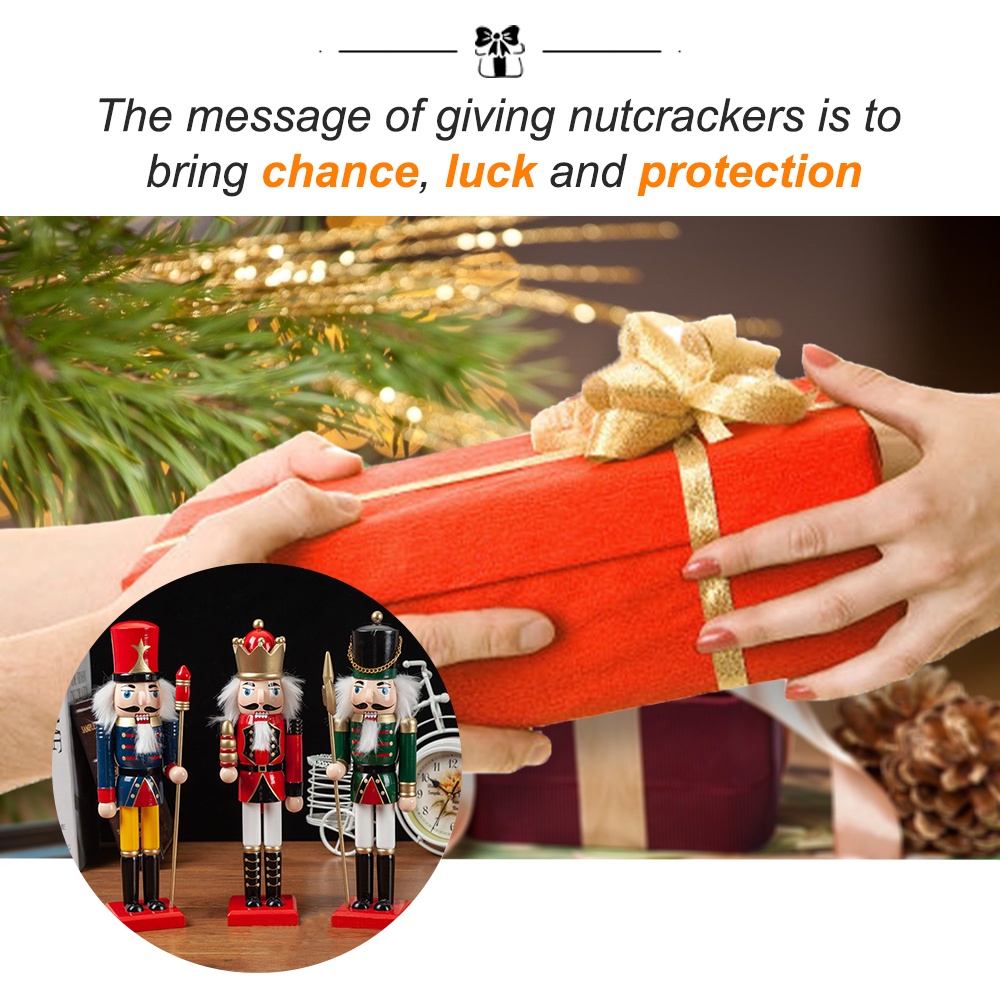 Búp Bê Người Lính Bằng Gỗ 30cm Trang Trí Giáng Sinh