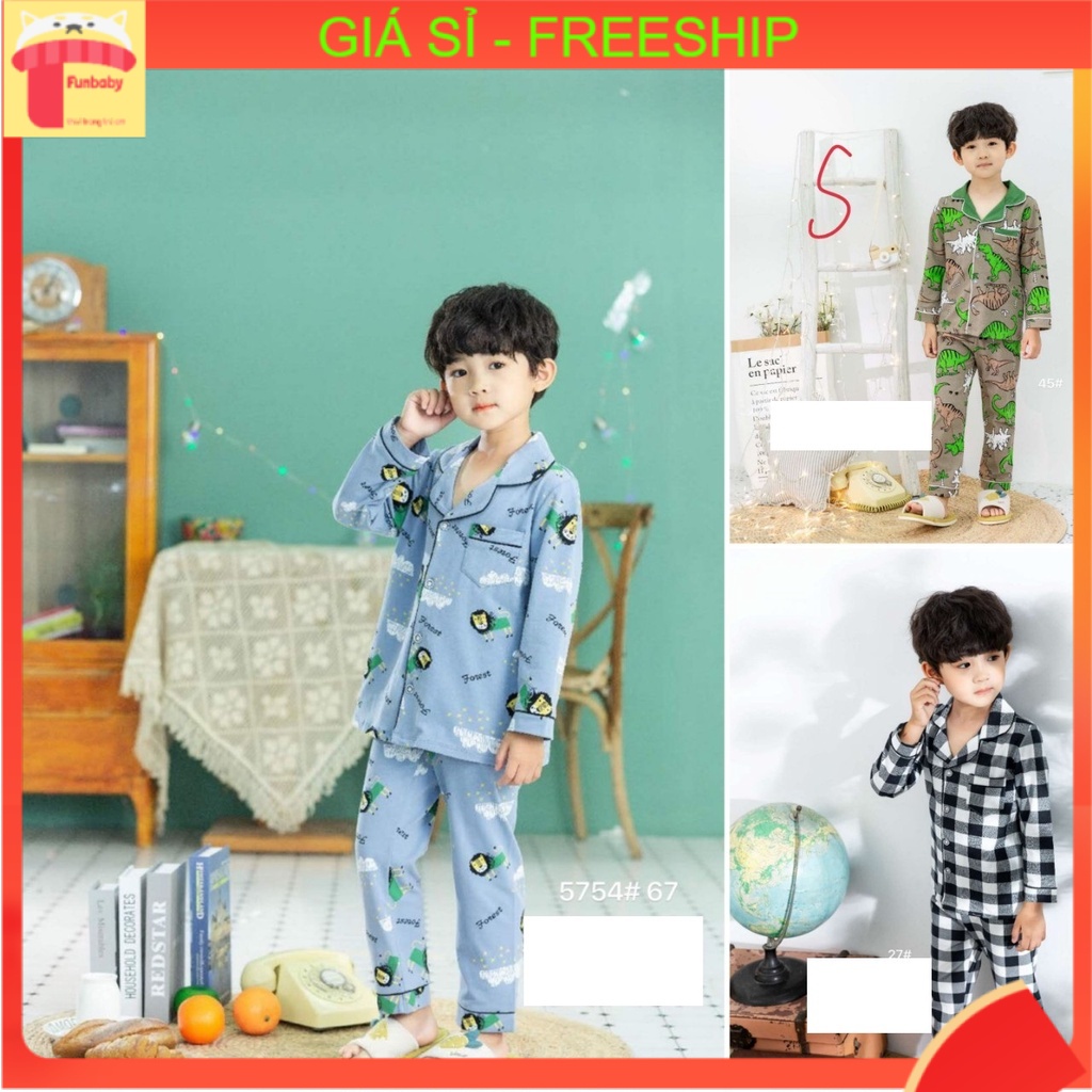 Bộ Pijama dài tay in hình bé trai 2-7 tuổi