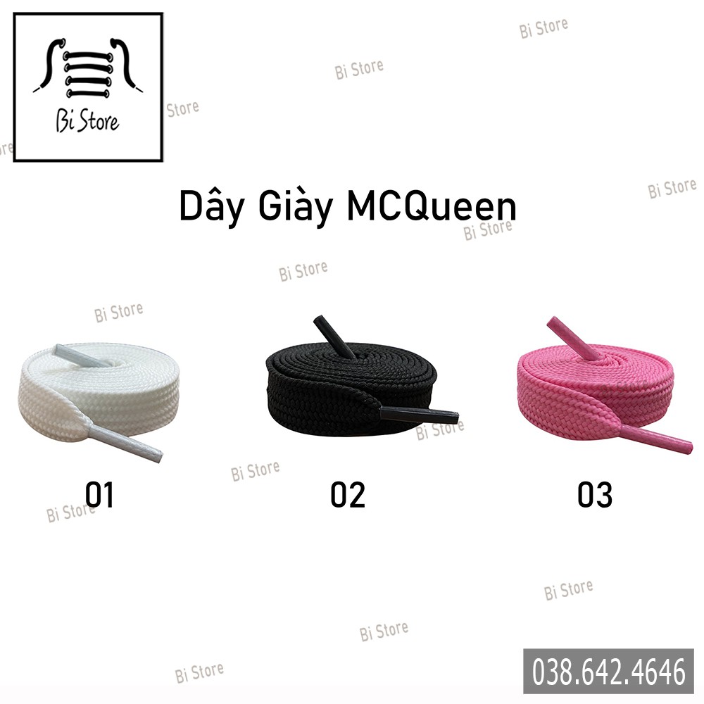 [𝗕𝗮́𝗻 𝘁𝗵𝗲𝗼 𝗰𝗮̣̆𝗽] Dây giày MC Queen bản to rộng 1,5cm  [ảnh chụp thật, hàng có sẵn]