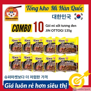 Combo 10 gói mì trộn xốt tương đen jin jjijang hàn quốc date 2022