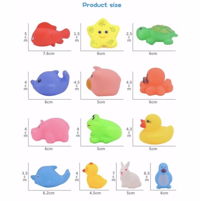 Đồ Chơi Nhà Tắm Thả Chậu Tắm Cho Bé Thú Bơi Chút Chít